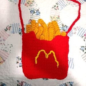Handmade Red and Yellow French Fry Bag